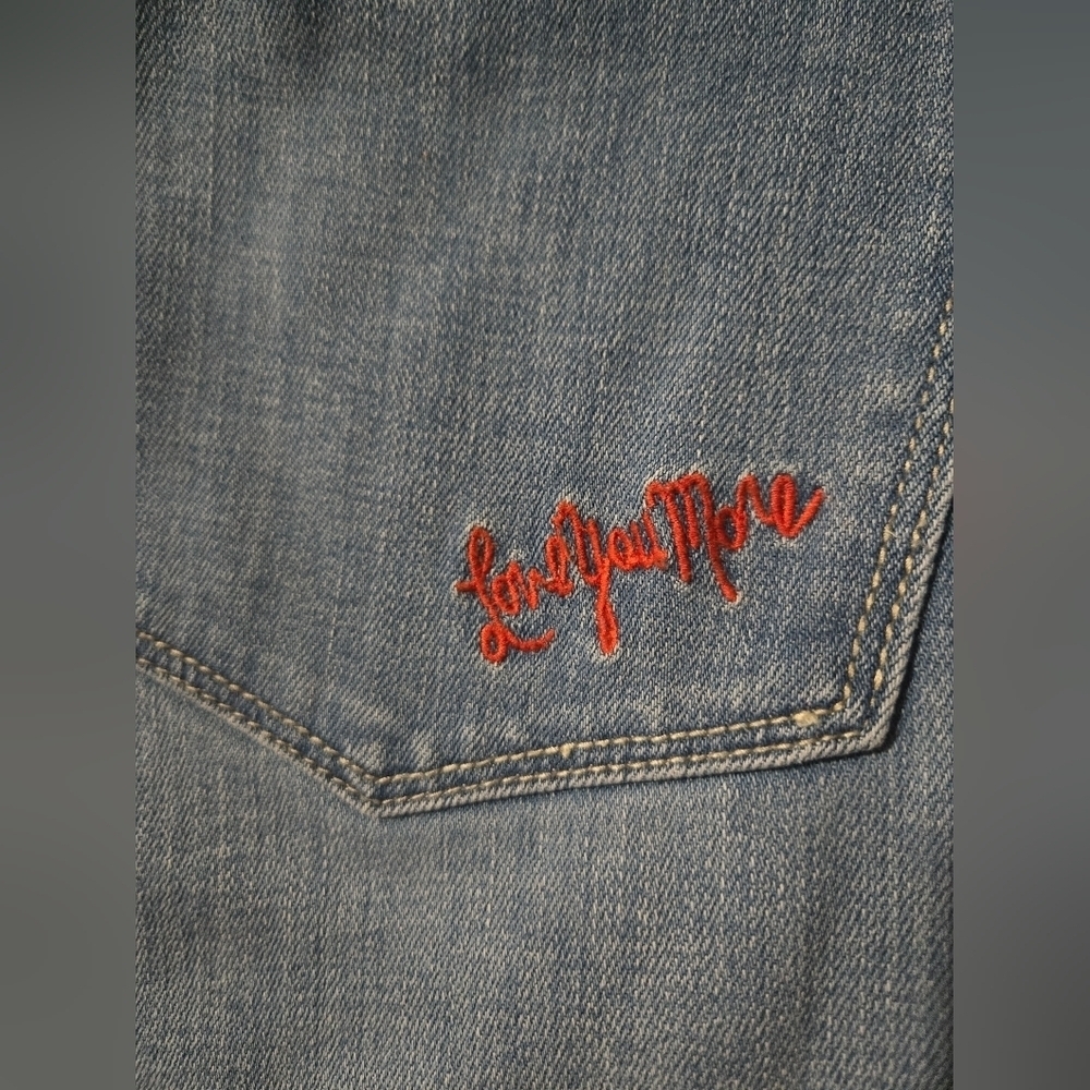 Tommy Hilfiger Tribeca Star Love You More Straight Jeans Womens Size 12 Y2K - Picture 9 of 11